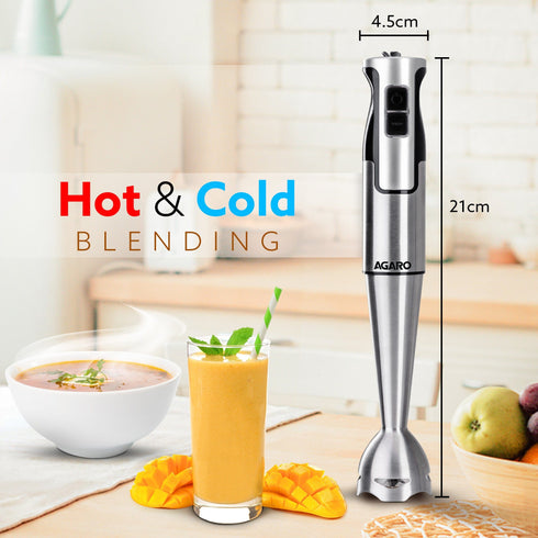 Regency Hand Blender, 600W, Variable Speed Modes & Speed Regulator, Stainless Steel Blades, Mixing, Blending, Whisking, Low Noise
